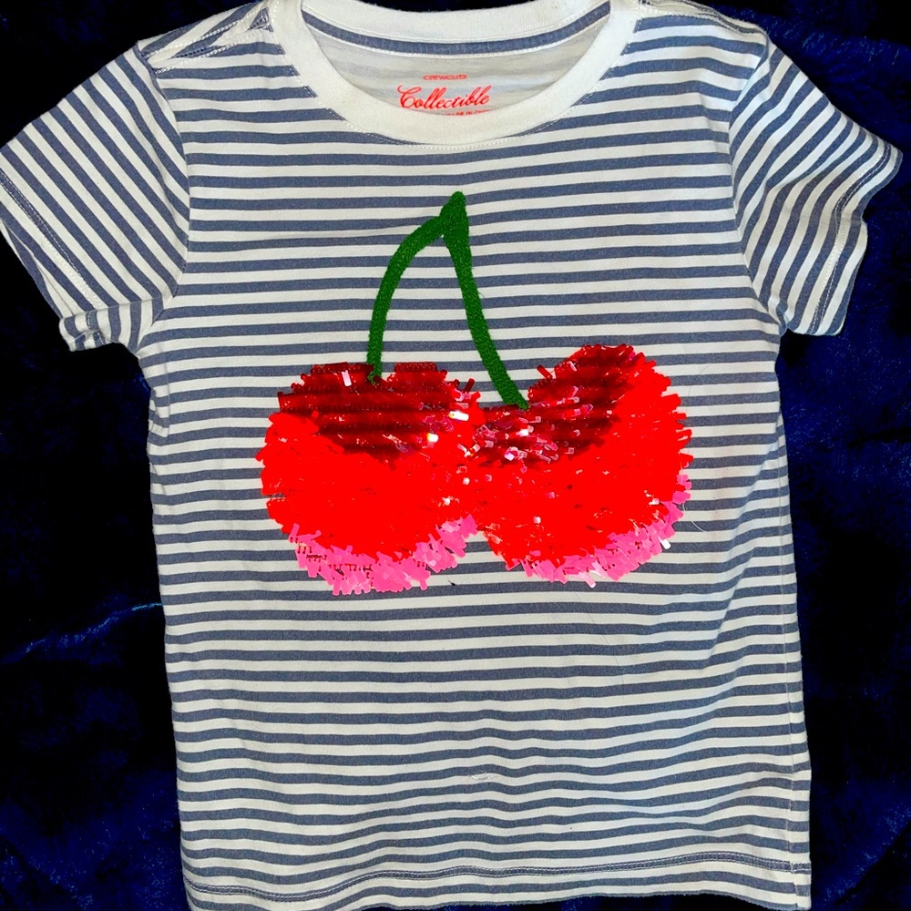 J.Crew Crewcuts Collectable Cherry Sequin T-Shirt